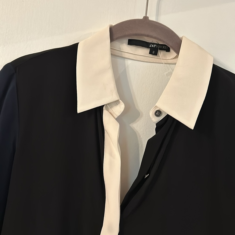 Jaygodfrey Colorblock Open Back Button Blouse - image 4